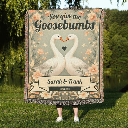 COUPLE BLANKET: You Give Me Goosebumbs - Green