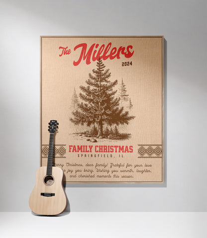FAMILY CHRISTMAS BLANKET – Vintage Sepia