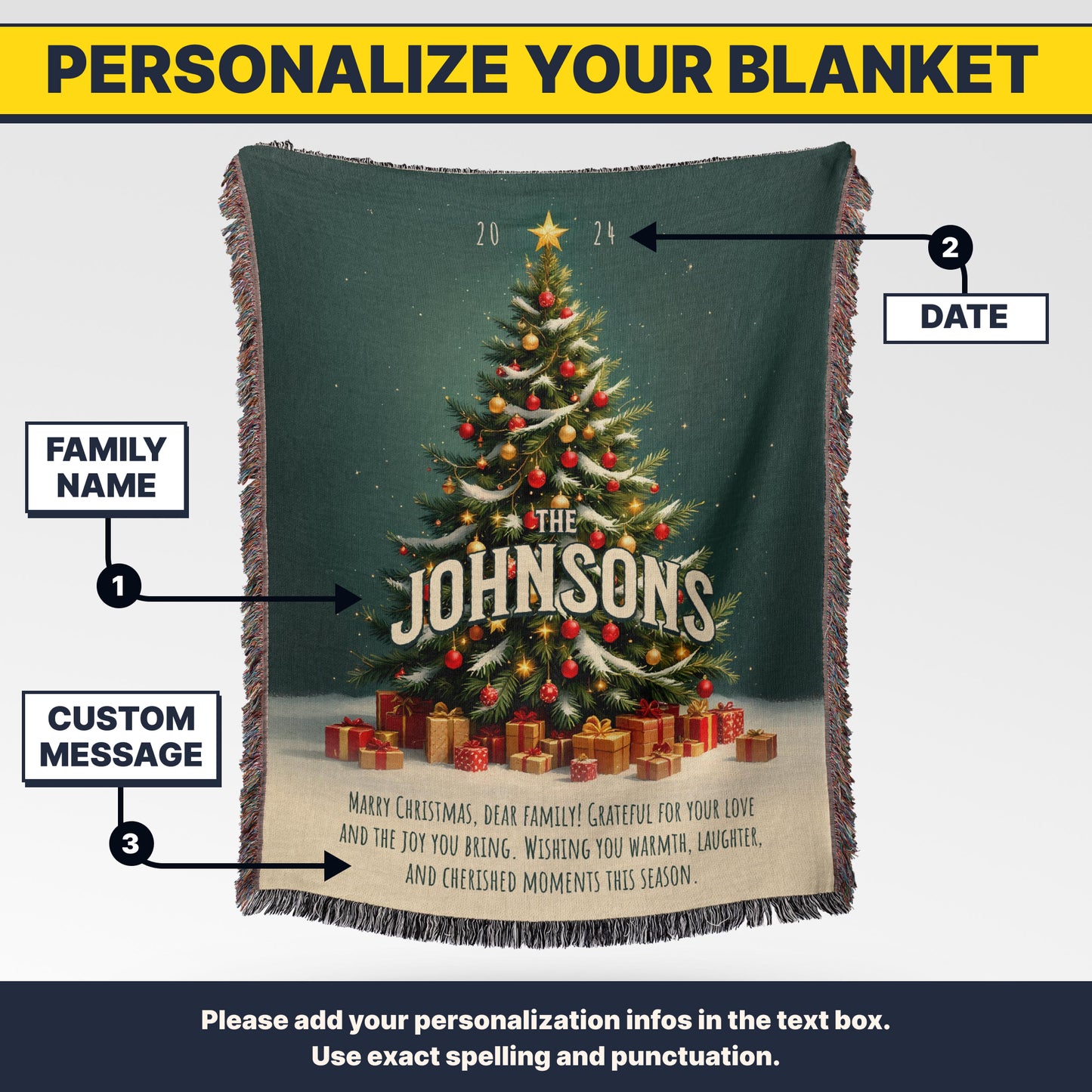 FAMILY CHRISTMAS BLANKET - Colorful