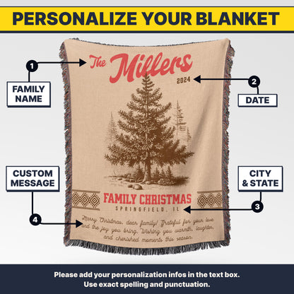FAMILY CHRISTMAS BLANKET – Vintage Sepia
