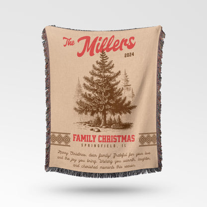 FAMILY CHRISTMAS BLANKET – Vintage Sepia